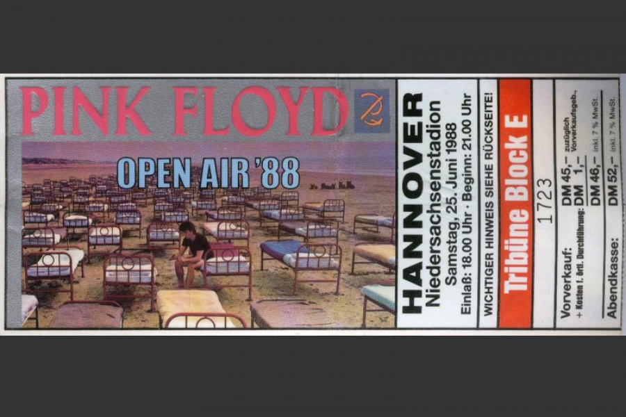 1988 Pink Floyd Hannover Ticket