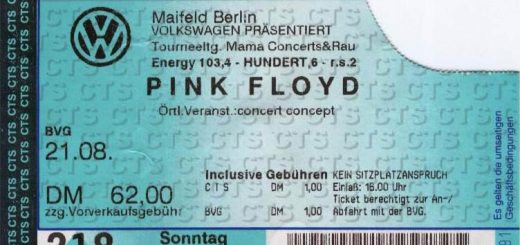 Pink Floyd 1994 Berlin Ticket