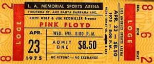 Pink Floyd 23.4.1975 Los Angeles Ticket