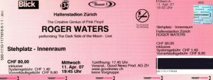 Roger Waters 2007 Zürich Ticket